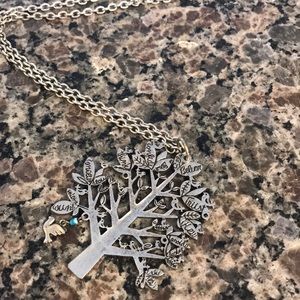 Silver tree necklace